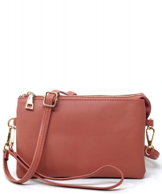 Fashion Crossbody Bag Clutch Wristlet 3102PJ MAUVE